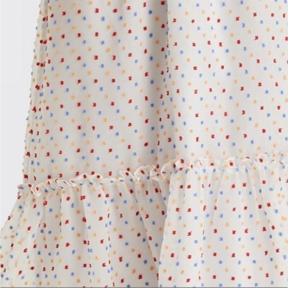 Draper James White Swiss Dot Tiered Dress Size 10 - Picture 4 of 13